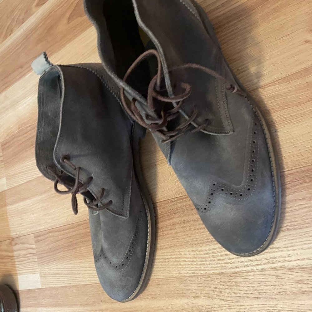Rogue Wingtip Suede Boots